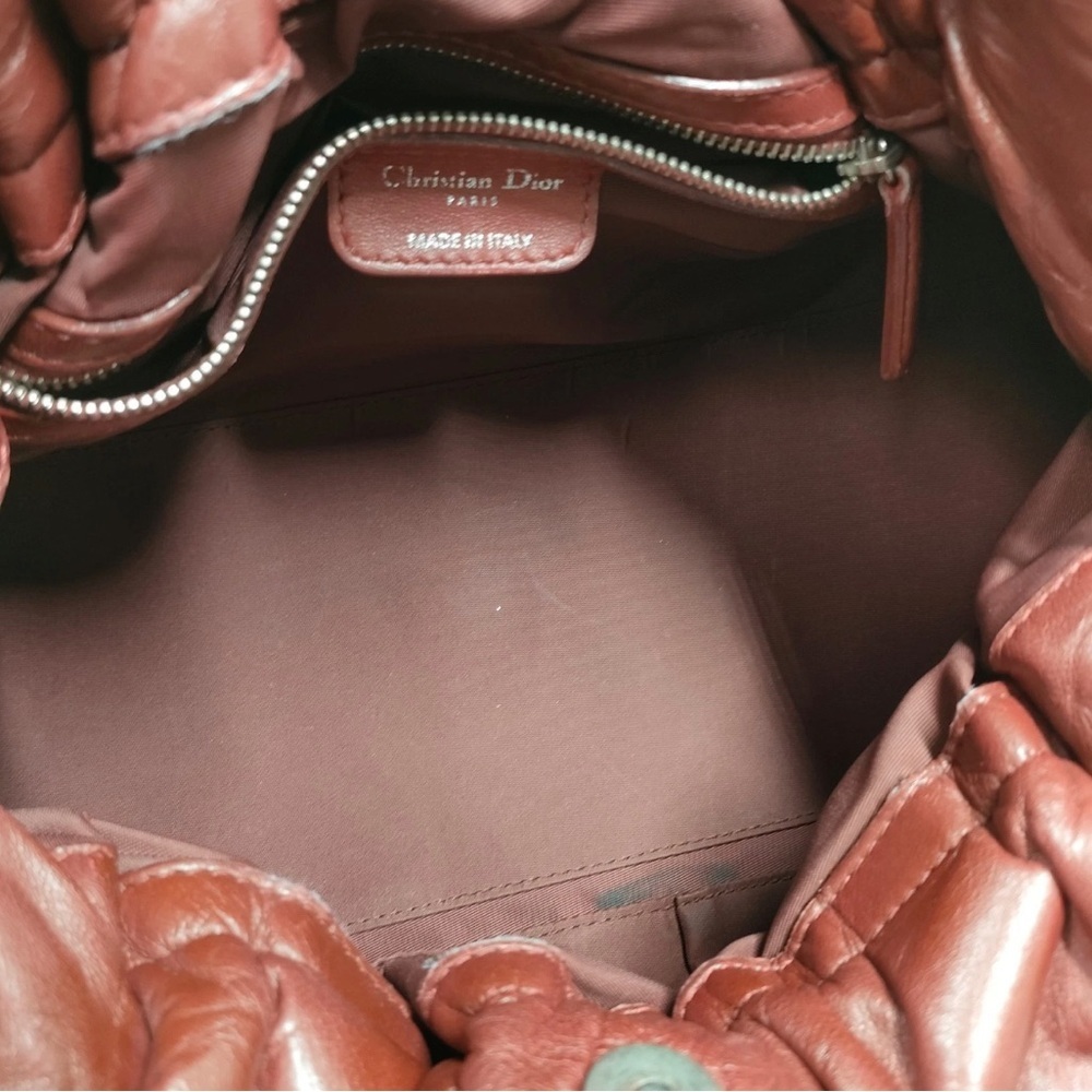 Dior Burgundy Cannage Quilted Leather Tote with Chain Handles burgandy - Picture 7 of 9